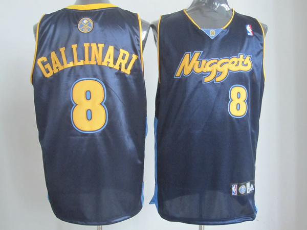 NBA Denver Nuggets 8 Danilo Gallinari Authentic Dark Blue Jersey